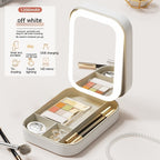 LED Mirror Makeup Storage Box | Portable Travel Cosmetics Organiser