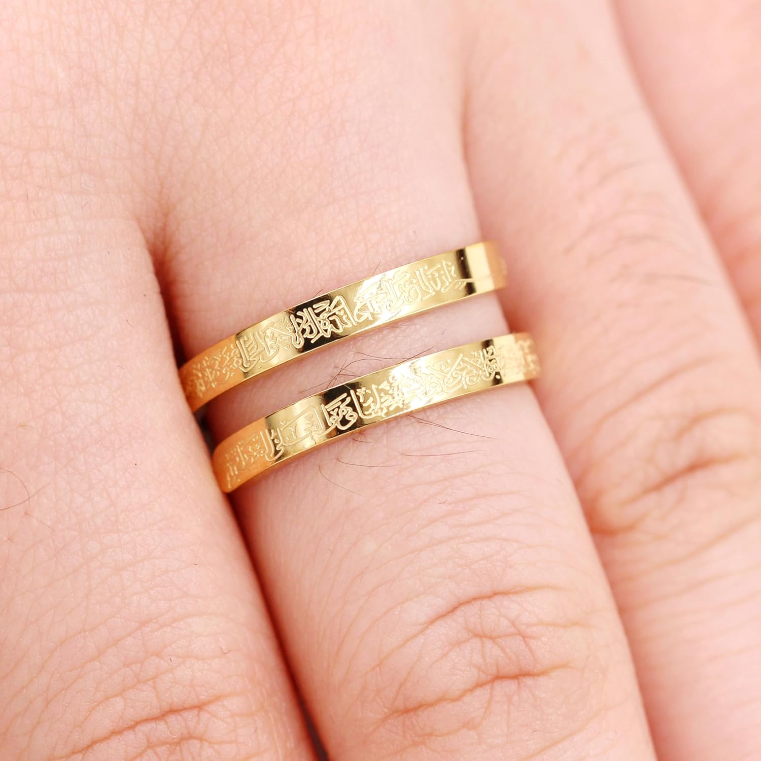 Ayatul Kursi Ring - Elegant Openable Ring for Women, Crafted from Durable Stainless Steel, Features Beautiful Arabic Calligraphy, Perfect for Muslim Women LCS-YA4978