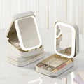LED Mirror Makeup Storage Box | Portable Travel Cosmetics Organiser