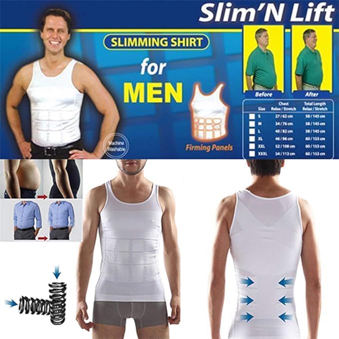 Men's Waist Slimming Vest Sizes S to 2XL – Posture Support Shapewear Dubai