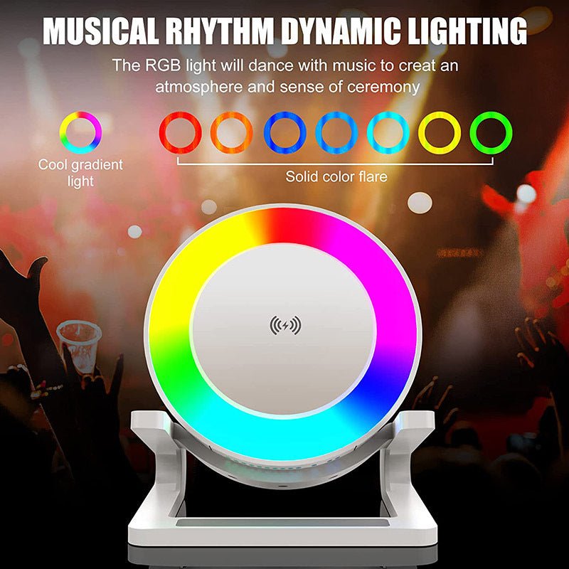 4-in-1 Night Lamp | RGB Speaker + Phone Holder + 15W Wireless Charger