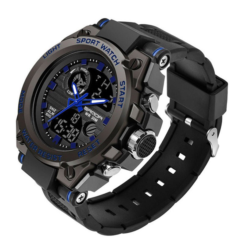 Outdoor Sports Digital Watch | Dual Display Multi-Kinetic