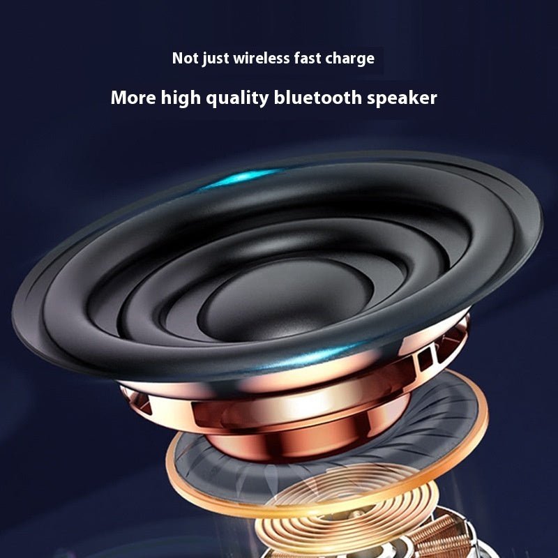 2-in-1 Wireless Charger with Bluetooth Speaker | 15W Fast Charging