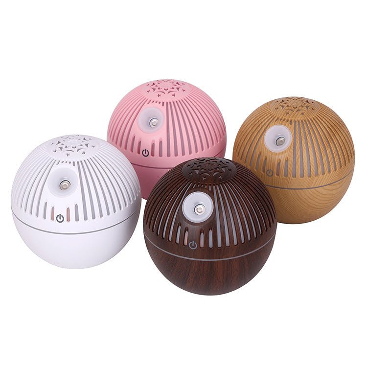 Wood Grain Aroma Humidifier | 7-Color LED Essential Oil Diffuser
