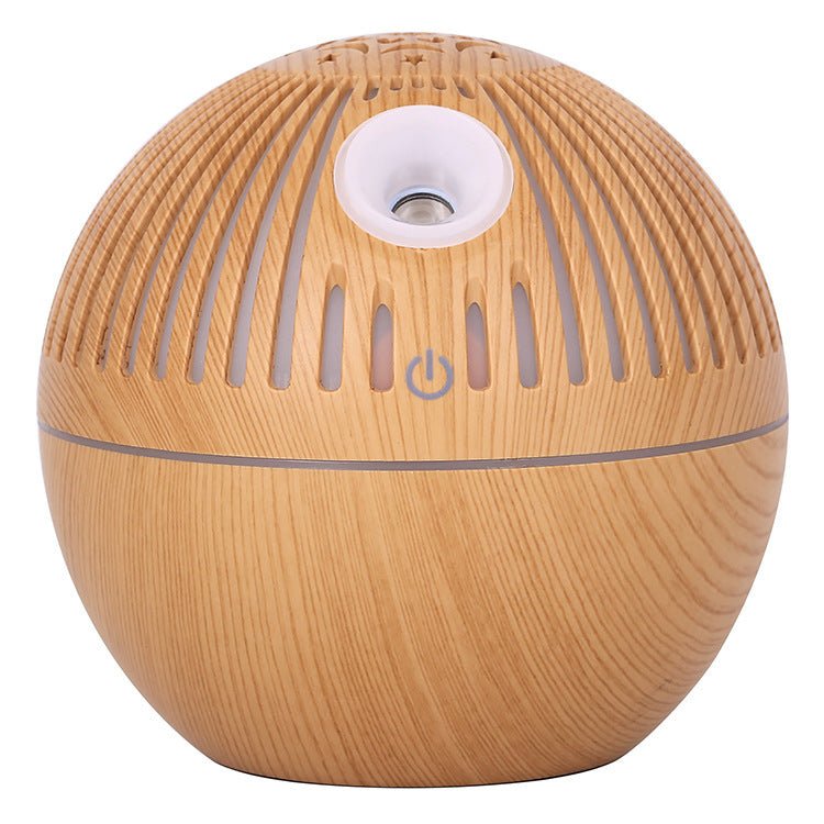 Wood Grain Aroma Humidifier | 7-Color LED Essential Oil Diffuser