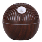 Wood Grain Aroma Humidifier | 7-Color LED Essential Oil Diffuser